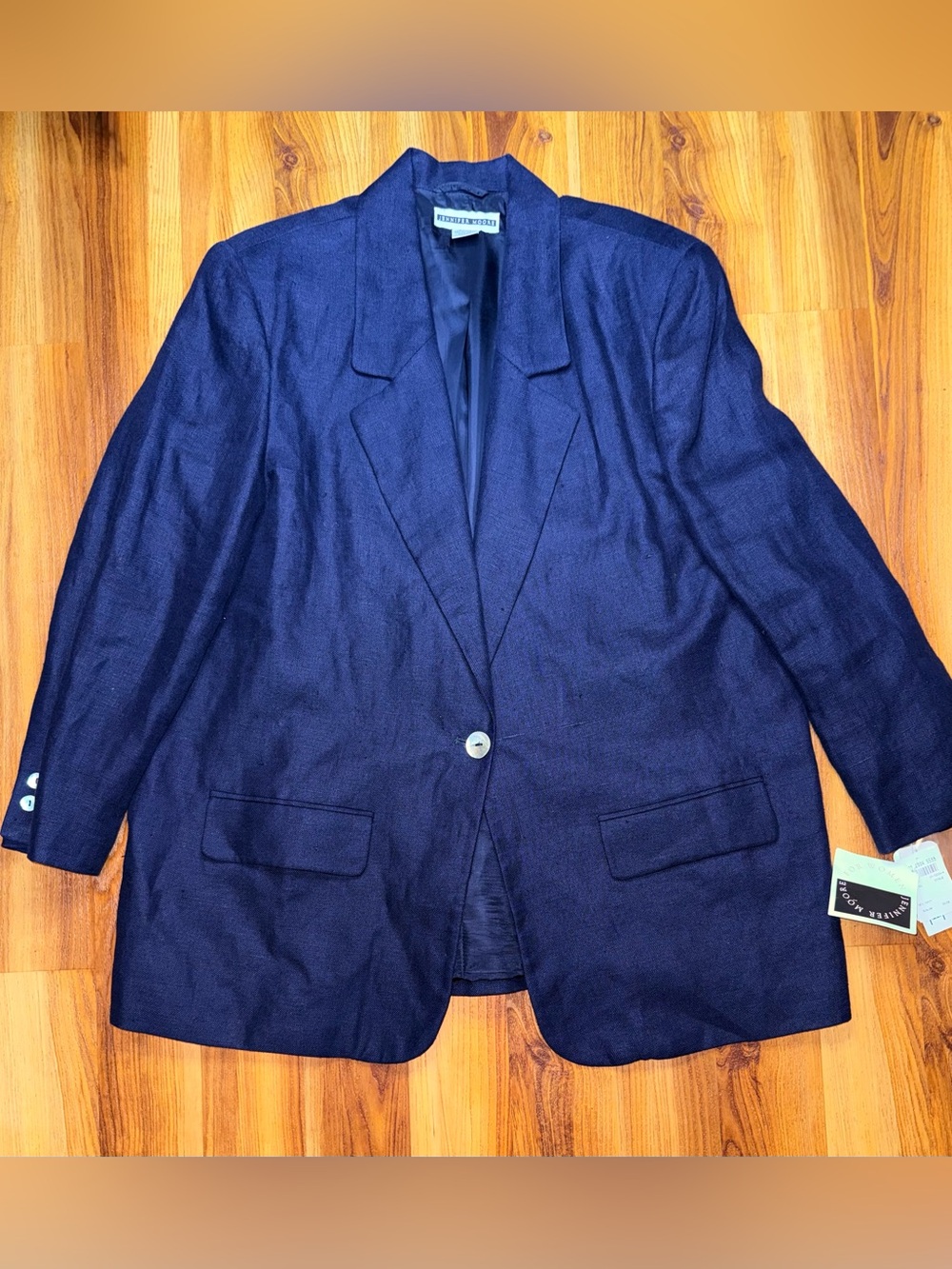 Jennifer Moore Navy One-Button Blazer